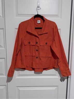 CAbi Orange Resort swing jacket with a button front Size M